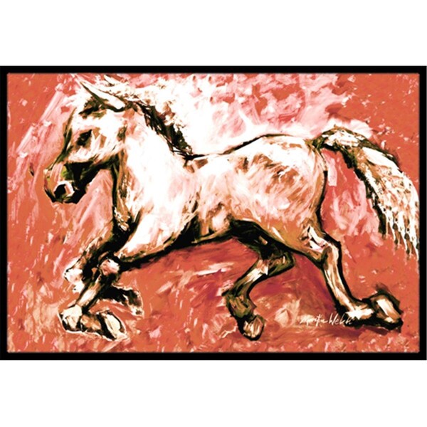 Carolines Treasures Shadow The Horse In Red Indoor Or Outdoor Mat 24 x 36 In. MW1170JMAT - main
